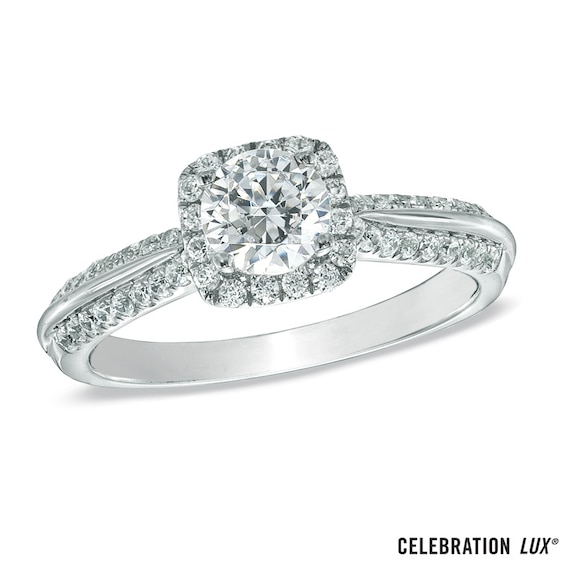 Celebration LuxÂ® 1 CT. T.w. Certified Diamond Framed Engagement Ring in 18K White Gold (I/Si2)