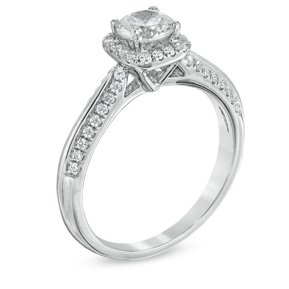 Celebration LuxÂ® 1 CT. T.w. Certified Diamond Framed Engagement Ring in 18K White Gold (I/Si2)