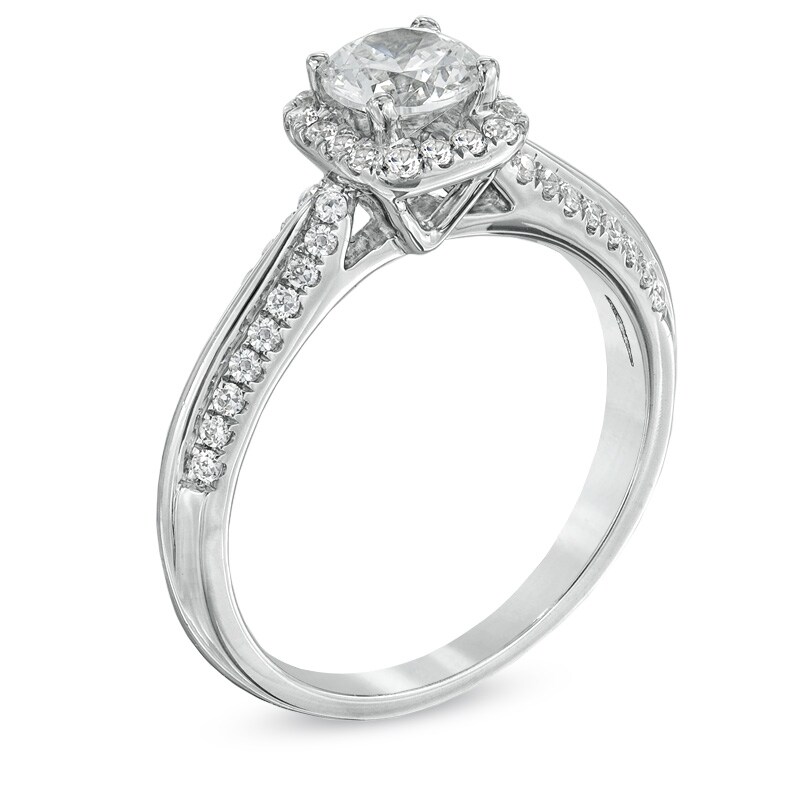 Celebration Lux® 1 CT. T.W. Diamond Framed Engagement Ring in 18K White Gold (I/SI2)