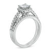 Thumbnail Image 2 of Celebration Lux® 1-1/5 CT. T.W. Princess-Cut Certified Diamond Bridal Set in 14K White Gold (I/SI2)