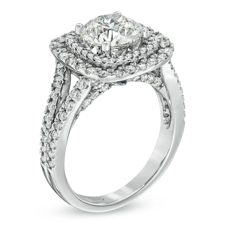 Main Image 2 of Vera Wang Love Collection 3-1/5 CT. T.W. Diamond Split Shank Engagement Ring in 14K White Gold