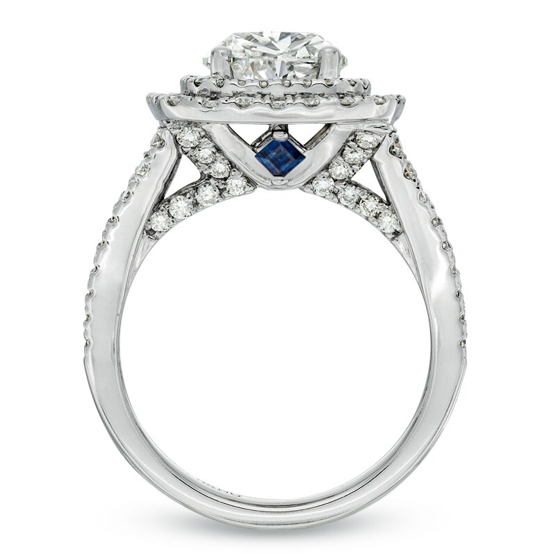 Main Image 3 of Vera Wang Love Collection 3-1/5 CT. T.W. Diamond Split Shank Engagement Ring in 14K White Gold