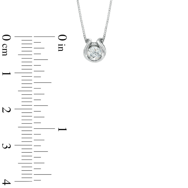 Main Image 2 of Sirena™ Diamond Accent Solitaire Horseshoe Pendant in 14K White Gold