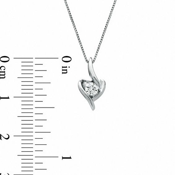 Sirenaâ¢ 1/10 CT. Diamond Solitaire Pendant in 10K White Gold