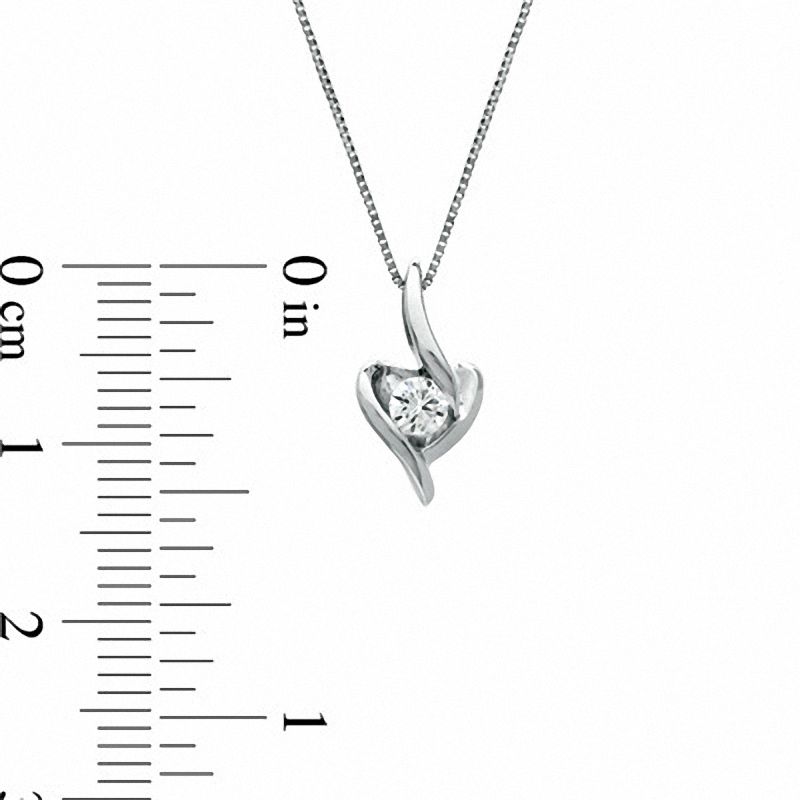 Main Image 2 of Sirena™ 1/10 CT. Diamond Solitaire Pendant in 10K White Gold