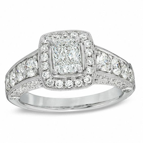 2-1/4 CT. T.w. Certified Emerald-Cut Diamond Frame Engagement Ring in 14K White Gold (I/I1)
