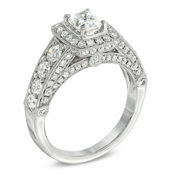 2-1/4 CT. T.w. Certified Emerald-Cut Diamond Frame Engagement Ring in 14K White Gold (I/I1)