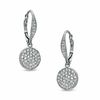 Thumbnail Image 1 of AVA Nadri Pavé Crystal Disc Drop Earrings in White Rhodium Brass