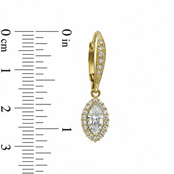 AVA Nadri Marquise-Cut Cubic Zirconia and Crystal Drop Earrings in Brass with 18K Gold Plate