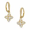 Thumbnail Image 1 of AVA Nadri Cubic Zirconia and Crystal Flower Drop Earrings in Brass with 18K Gold Plate