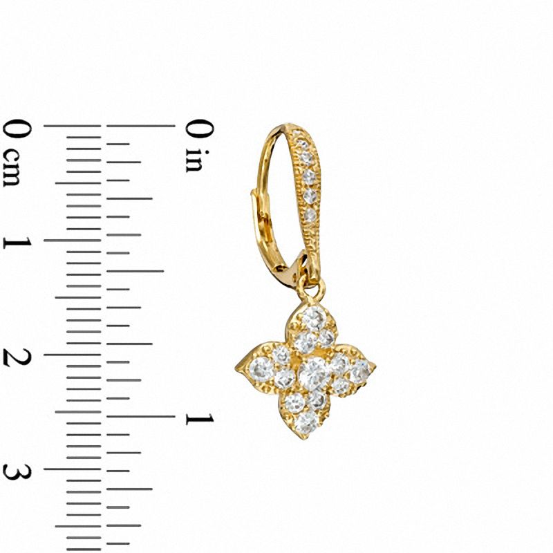 Main Image 2 of AVA Nadri Cubic Zirconia and Crystal Flower Drop Earrings in Brass with 18K Gold Plate