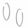 Thumbnail Image 0 of AVA Nadri Crystal Inside-Out Hoop Earrings in White Rhodium Brass