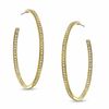 Thumbnail Image 1 of AVA Nadri Crystal Inside-Out Hoop Earrings in Brass with 18K Gold Plate