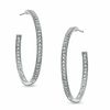 Thumbnail Image 1 of AVA Nadri Crystal Milgrain Inside-Out Hoop Earrings in White Rhodium Brass