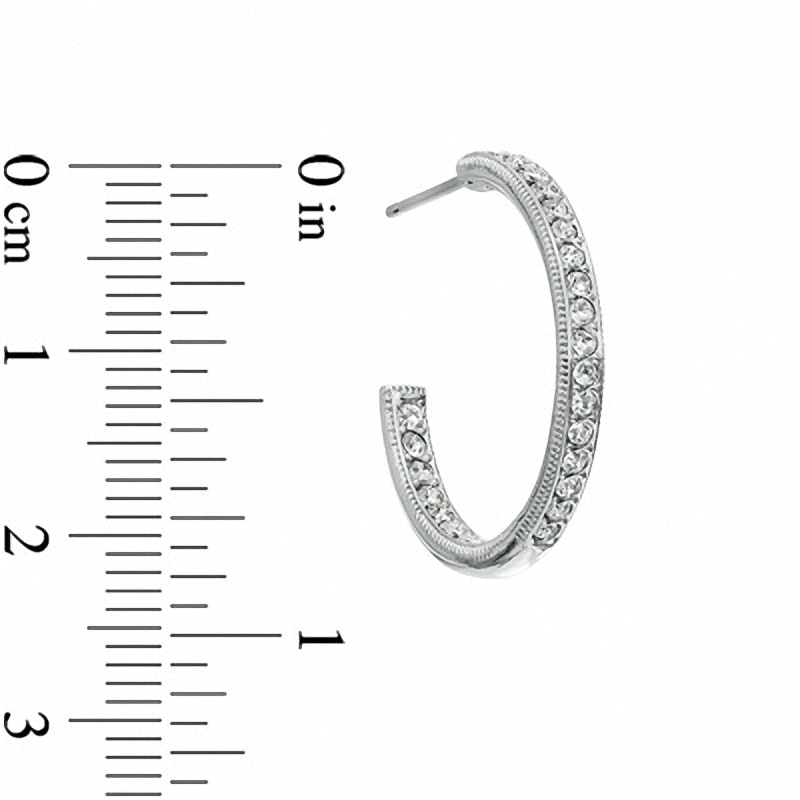Main Image 2 of AVA Nadri Crystal Inside-Out Hoop Earrings in White Rhodium Brass