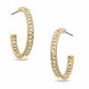 Thumbnail Image 1 of AVA Nadri Crystal Inside-Out Hoop Earrings in Brass with 18K Gold Plate