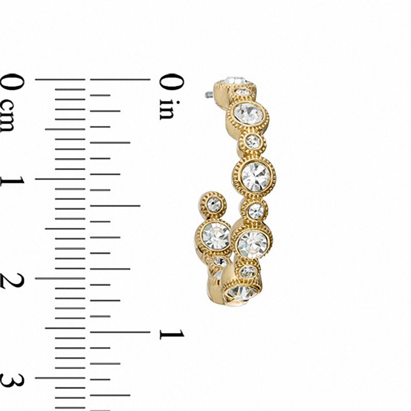 Main Image 2 of AVA Nadri Crystal Bezel-Set Inside-Out Hoop Earrings in Brass with 18K Gold Plate