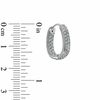 Thumbnail Image 2 of AVA Nadri Crystal Huggie Hoop Earrings in White Rhodium Brass