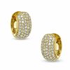 Thumbnail Image 1 of AVA Nadri Crystal Wide Huggie Hoop Earrings in Brass with 18K Gold Plate