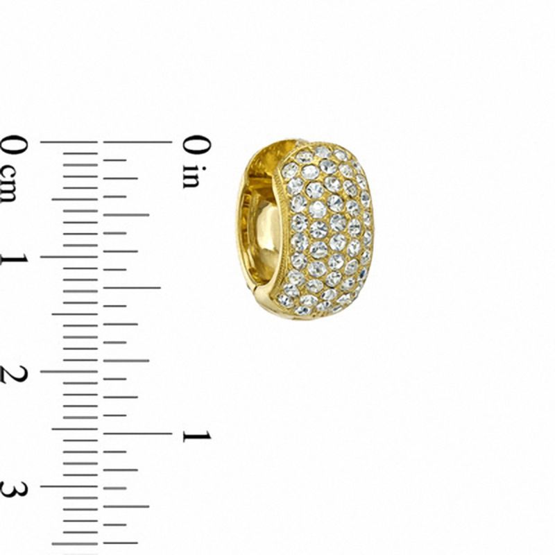 Main Image 2 of AVA Nadri Crystal Wide Huggie Hoop Earrings in Brass with 18K Gold Plate