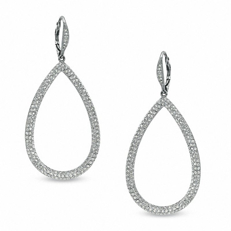 Main Image 1 of AVA Nadri Pavé Crystal Teardrop Earrings in White Rhodium Brass