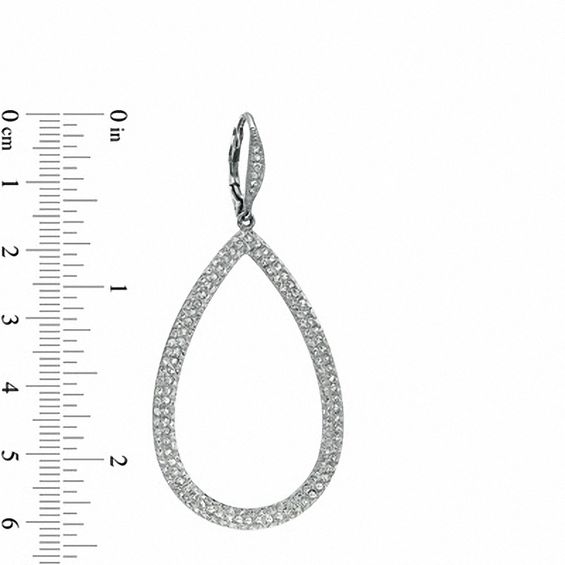 AVA Nadri PavÃ© Crystal Teardrop Earrings in White Rhodium Brass