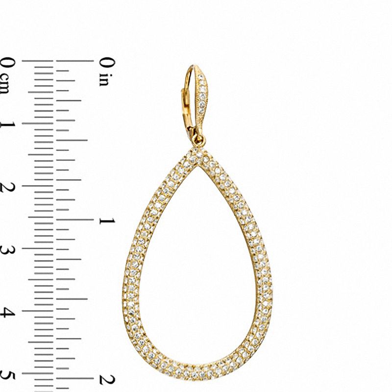 Main Image 2 of AVA Nadri Pavé Crystal Teardrop Earrings in Brass with 18K Gold Plate
