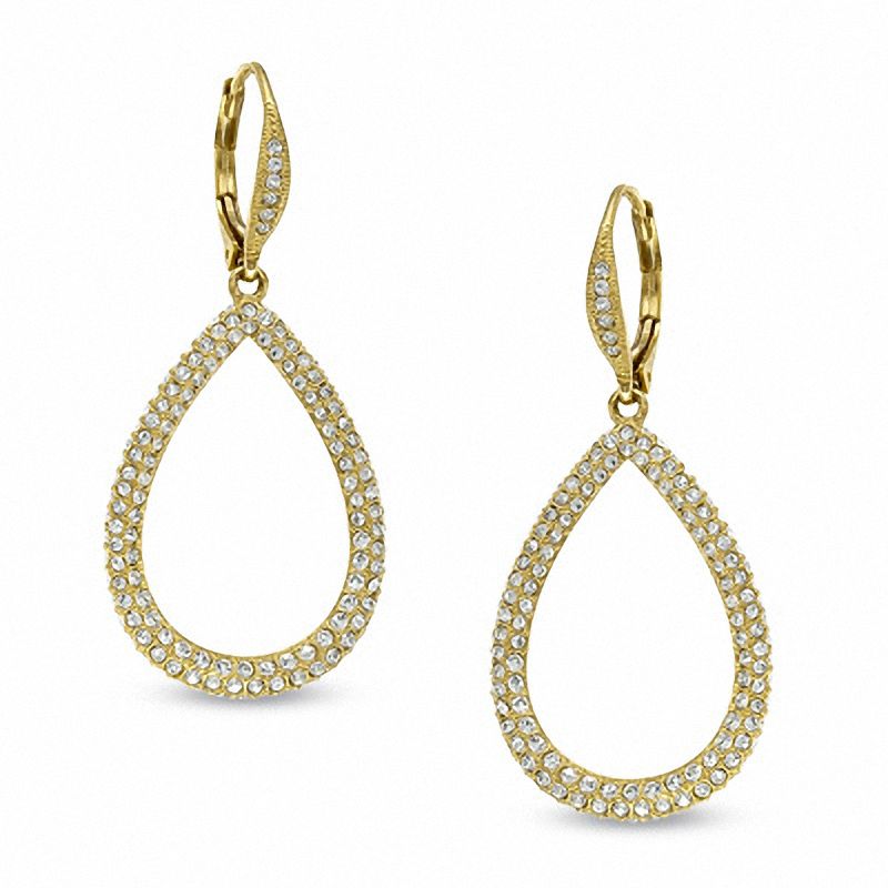 Main Image 1 of AVA Nadri Pavé Crystal Teardrop Earrings in Brass with 18K Gold Plate