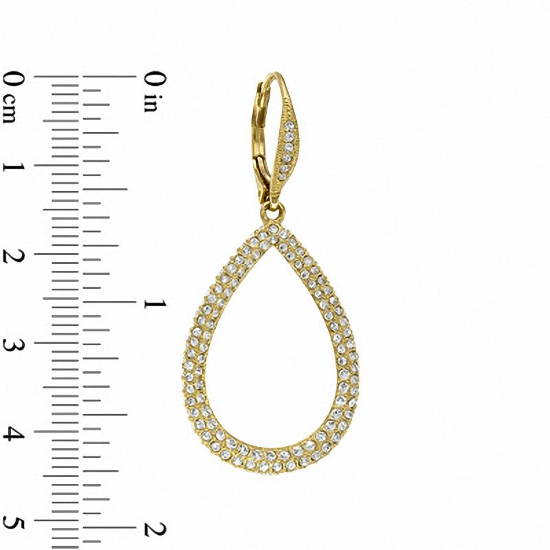 Main Image 2 of AVA Nadri Pavé Crystal Teardrop Earrings in Brass with 18K Gold Plate