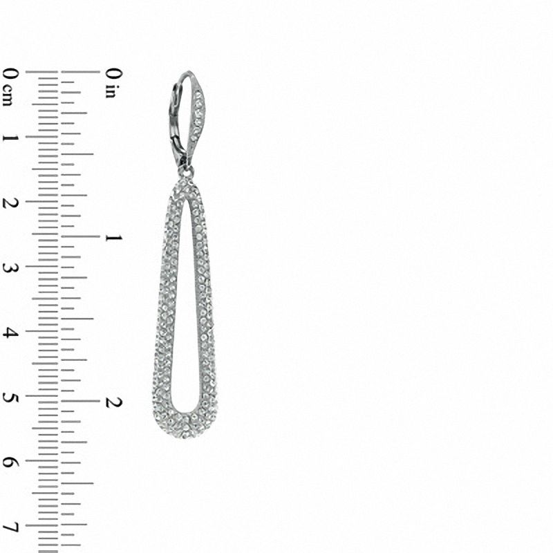 Main Image 2 of AVA Nadri Crystal Elongated Petal Earrings in White Rhodium Brass