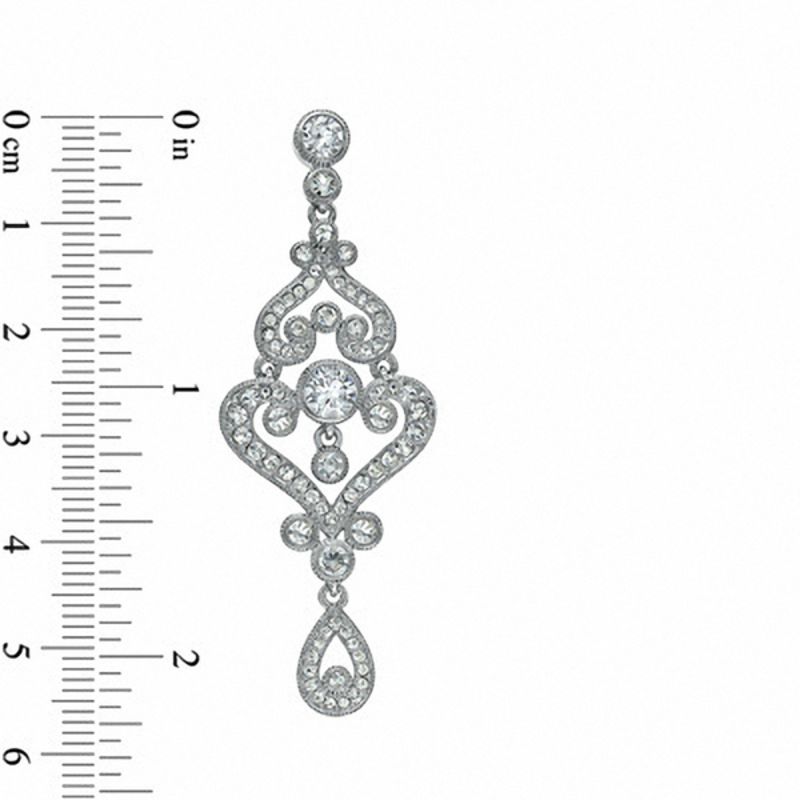 Main Image 2 of AVA Nadri Crystal Chandelier Earrings in White Rhodium Brass