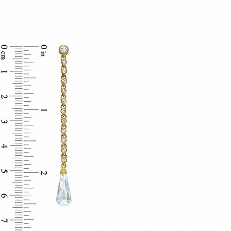 Main Image 2 of AVA Nadri Cubic Zirconia and Crystal Linear Drop Earrings in White Rhodium Brass