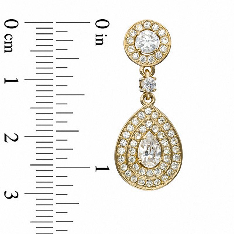 Main Image 2 of AVA Nadri Cubic Zirconia and Crystal Teardrop Earrings in Brass with 18K Gold Plate