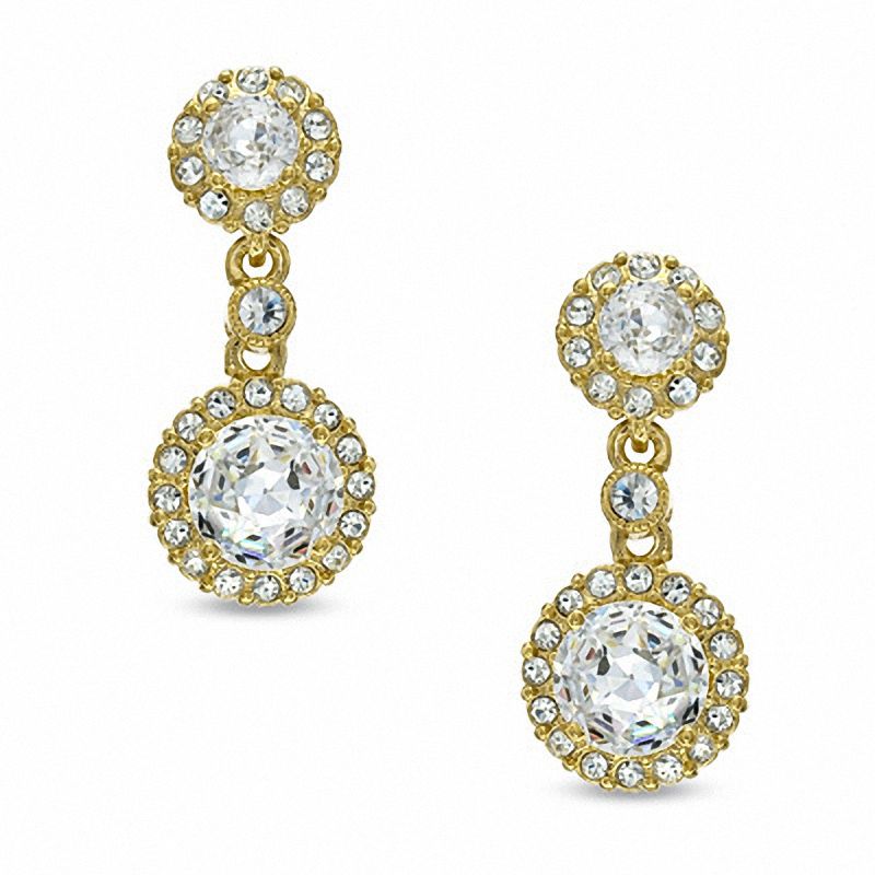 Main Image 1 of AVA Nadri Cubic Zirconia and Crystal Drop Earrings Brass with 18K Gold Plate