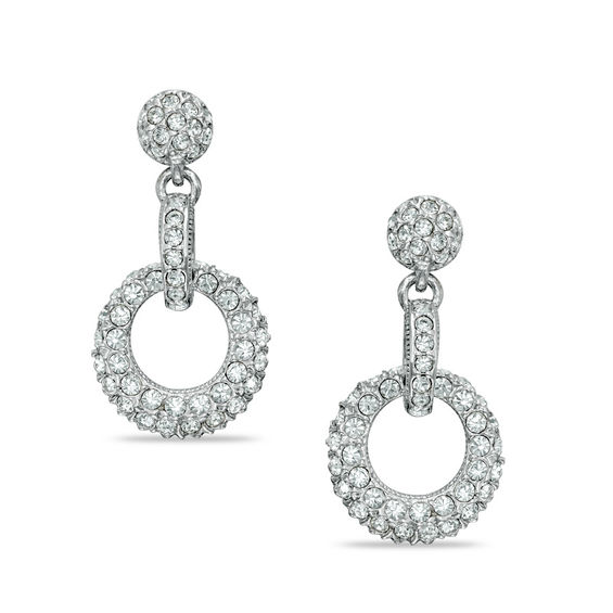 Ava Nadri Crystal Doorknocker Earrings In White Rhodium Br Ava Nadri Crystal Doorknocker Earrings In White Rhodium Br
