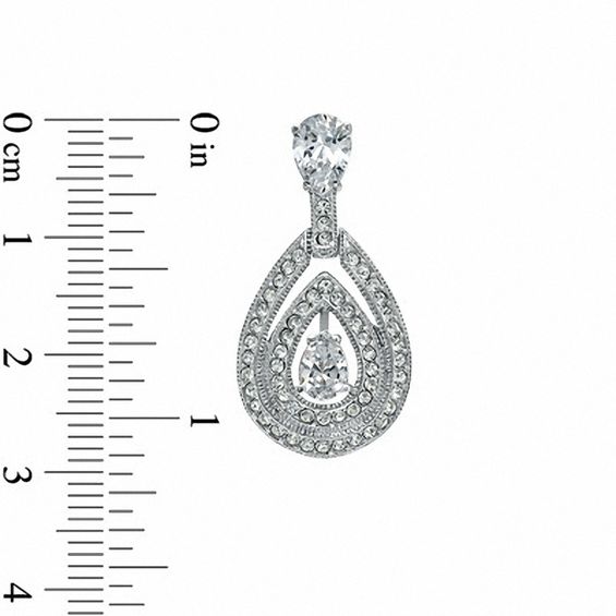AVA Nadri Cubic Zirconia and Crystal Double Teardrop Earrings in Brass with 18K Gold Plate