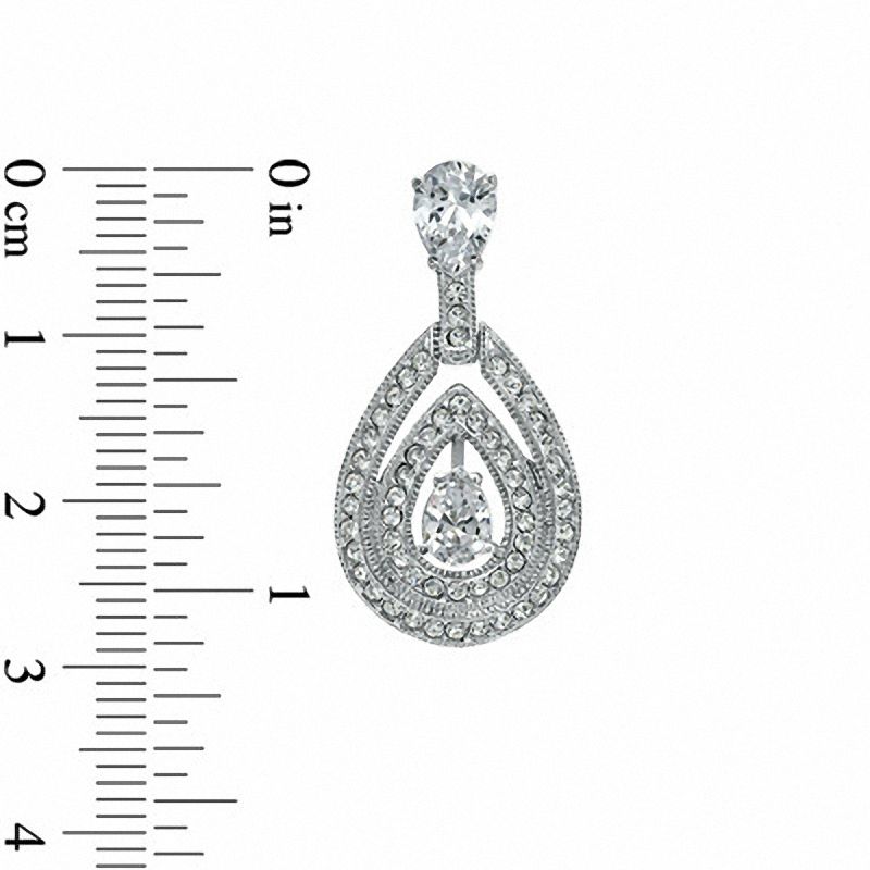 Main Image 2 of AVA Nadri Cubic Zirconia and Crystal Double Teardrop Earrings in Brass with 18K Gold Plate