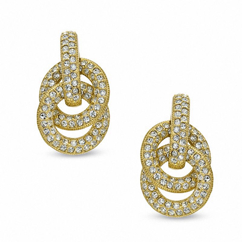 Main Image 1 of AVA Nadri Crystal Infinity Earrings in Brass with 18K Gold Plate