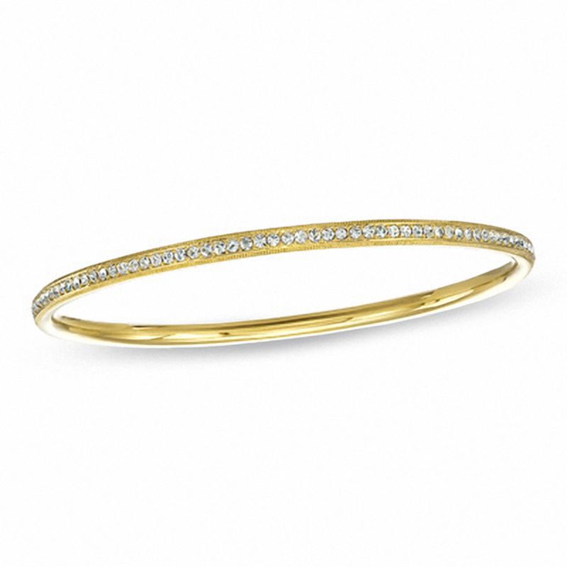 Main Image 1 of AVA Nadri Crystal Bangle in Brass with 18K Gold Plate - 7.5"