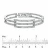 Thumbnail Image 2 of AVA Nadri Crystal Hinged Multi-Row Bangle in White Rhodium Brass