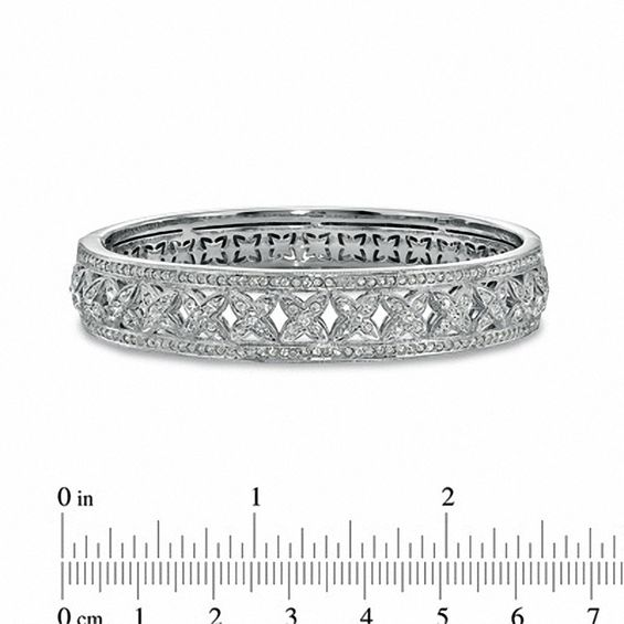 AVA Nadri Crystal Hinged "X" Bangle in White Rhodium Brass