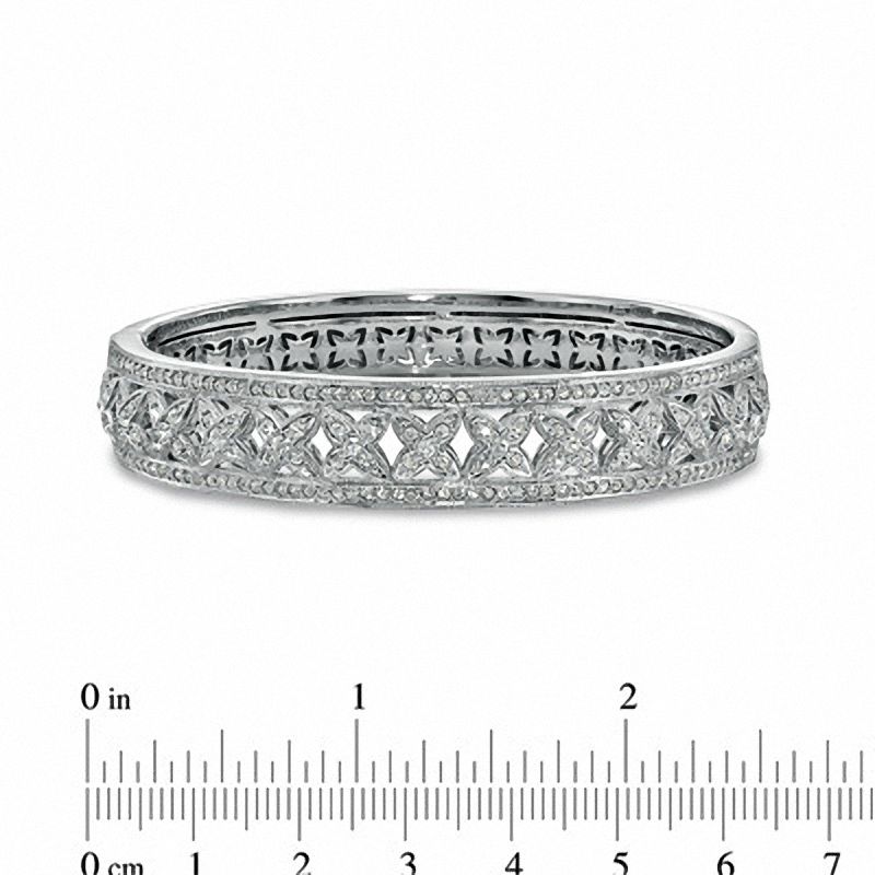 Main Image 2 of AVA Nadri Crystal Hinged "X" Bangle in White Rhodium Brass