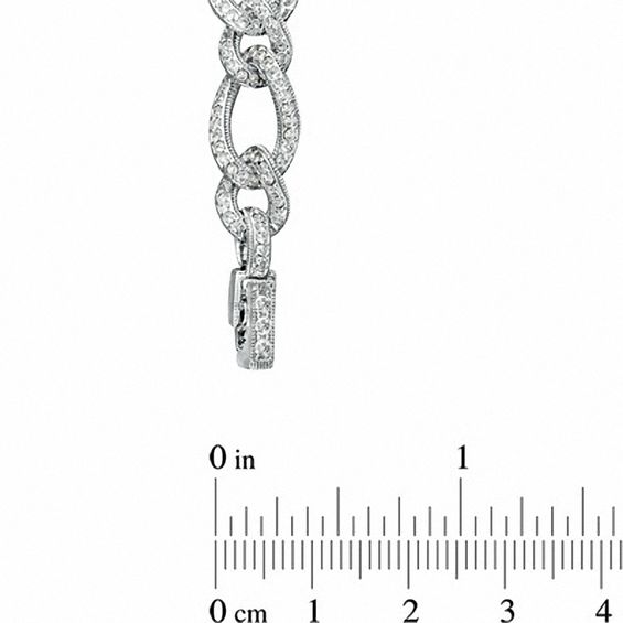 AVA Nadri Pavé Crystal Link Bracelet in White Rhodium Brass - 7.25"