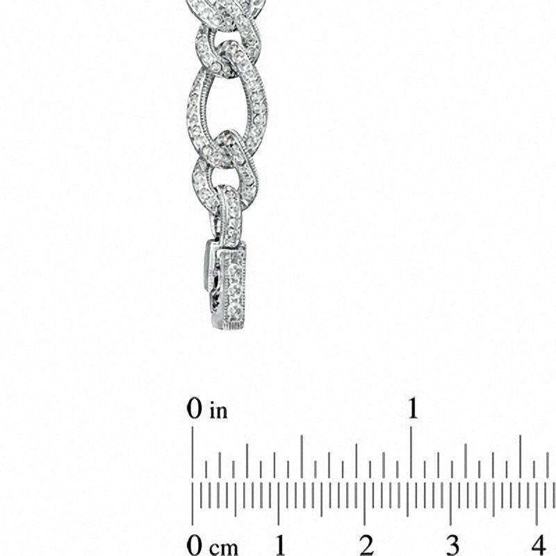 Main Image 3 of AVA Nadri Pavé Crystal Link Bracelet in White Rhodium Brass - 7.25"