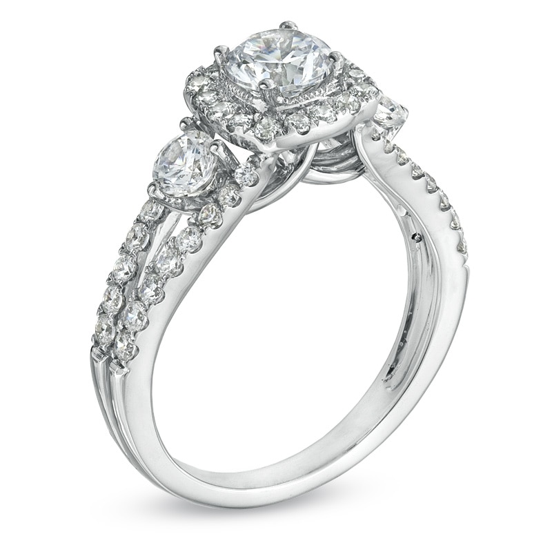 Main Image 2 of Celebration Ideal 1-5/8 CT. T.W. Diamond Engagement Ring in 14K White Gold (I/I1)