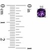 Thumbnail Image 2 of 5.0mm Cushion-Cut Amethyst and Lab-Created White Sapphire Earrings in 10K White Gold