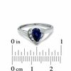 Thumbnail Image 3 of Pear-Shaped Lab-Created Blue and White Sapphire Ring in 10K White Gold