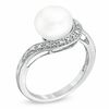 Thumbnail Image 2 of 7.0-9.0mm Freshwater Cultured Pearl and Diamond Accent Pendant, Ring and Earrings Set in Sterling Silver