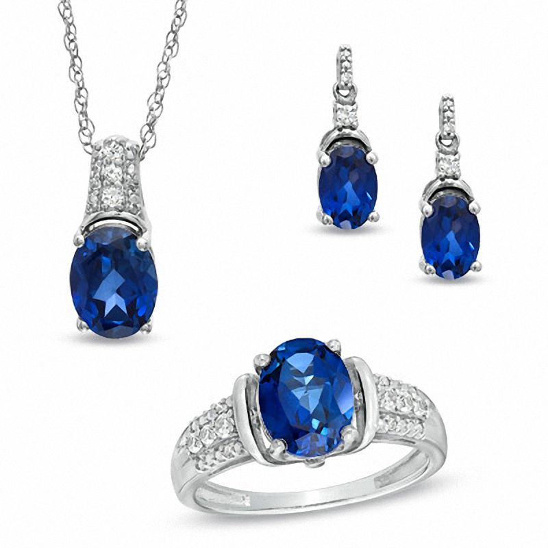 Zales white sapphire online earrings and necklace