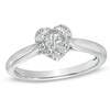 Thumbnail Image 1 of 3/8 CT. T.W. Princess-Cut and Round Diamond Heart-Shaped Engagement Ring in 14K White Gold
